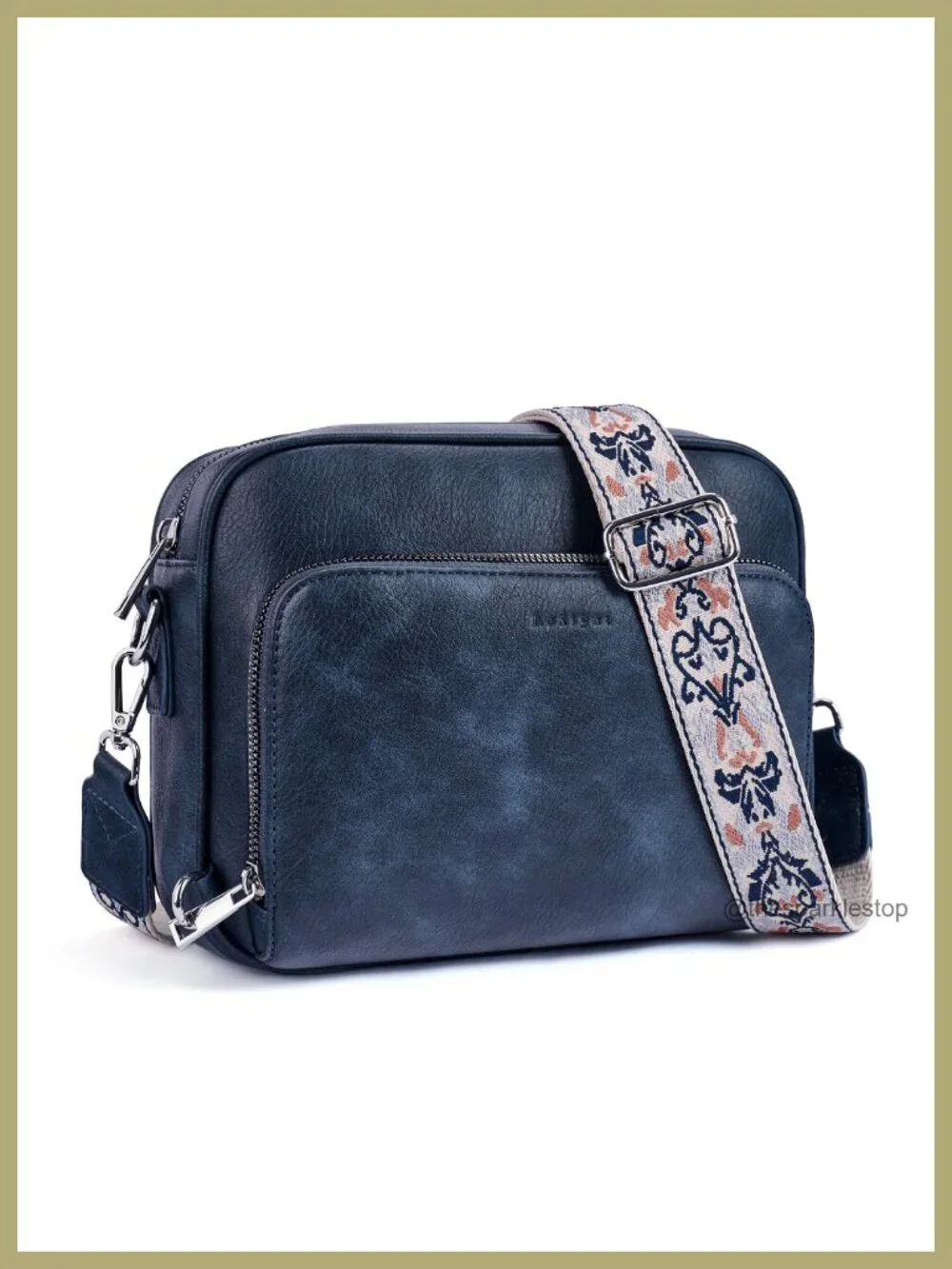 Vegan Leather Anti-Theft Crossbody Bag with Built-In Wallet & RFID Blocking